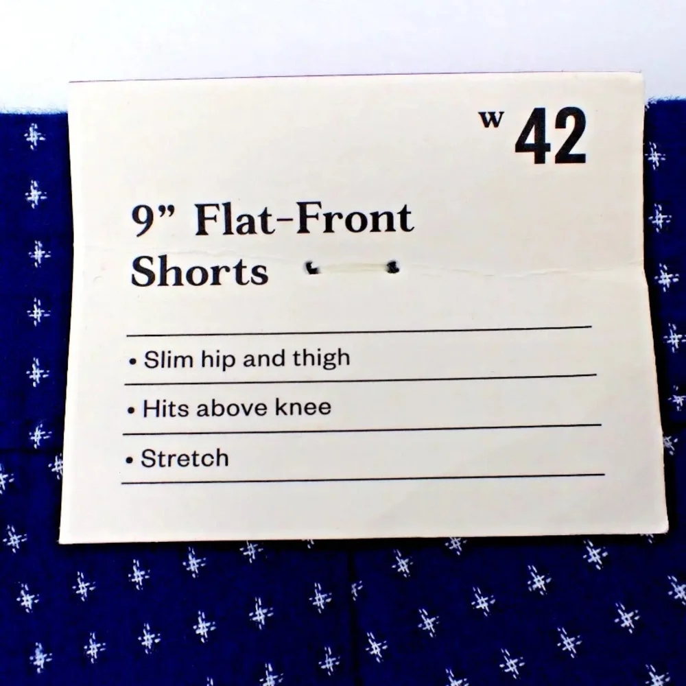 Good Fellow Linden Chino Shorts Mens 42 XL Zip Waterloo Blue Flat Front